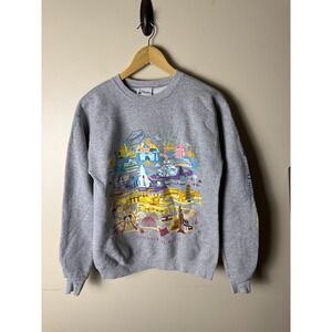 Walt Disney World Crewneck Sweater Adult S Gray Mickey Mouse Graphic